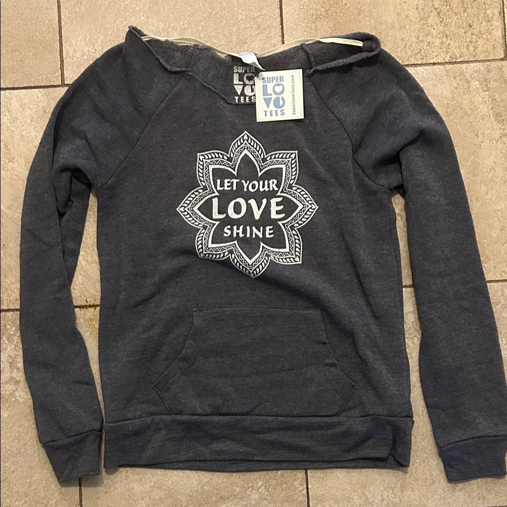Gray scoop neck sweatshirt - Let Your Love Shine